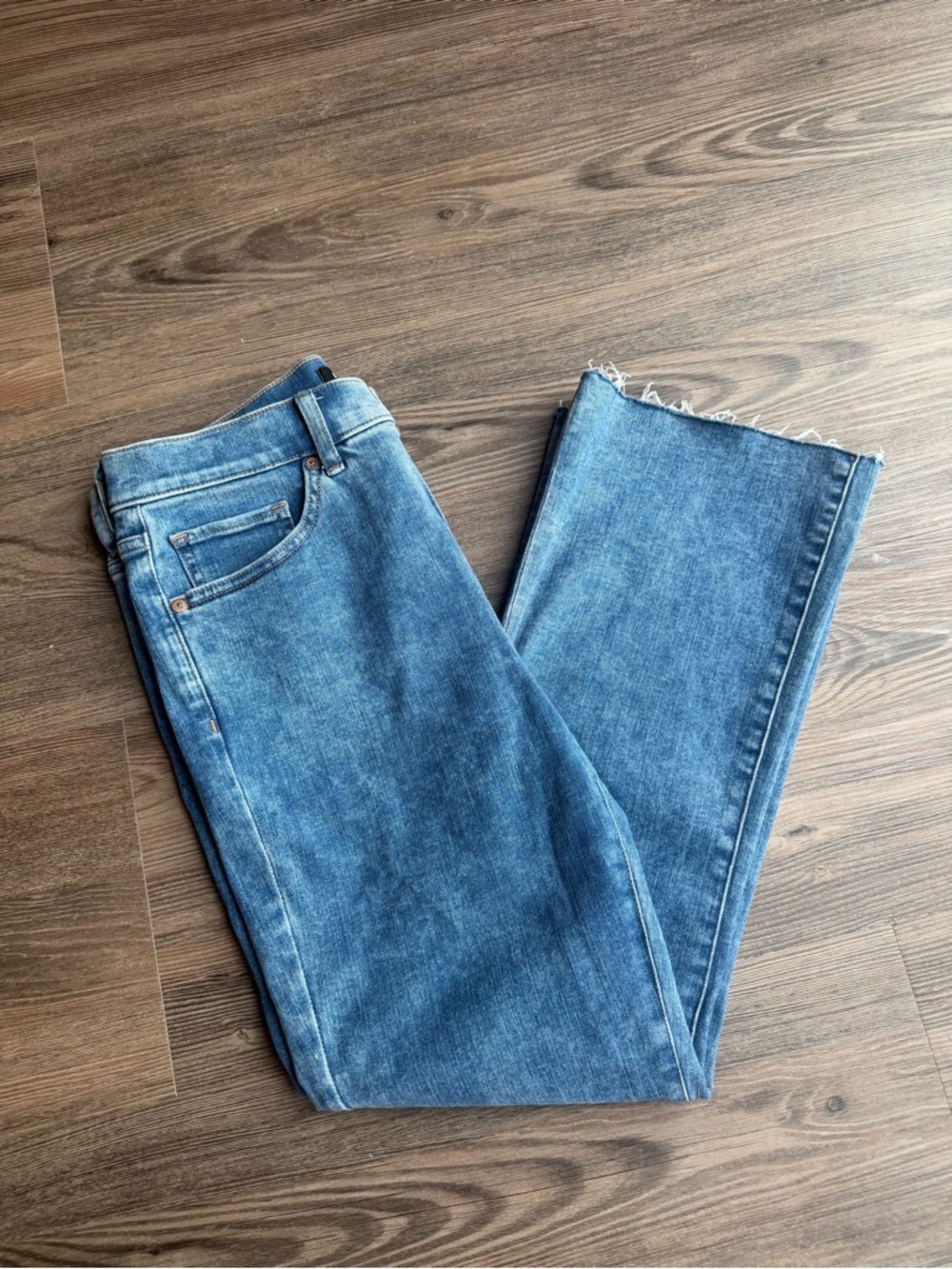 Express Women's Light Blue Wide Leg Jeans